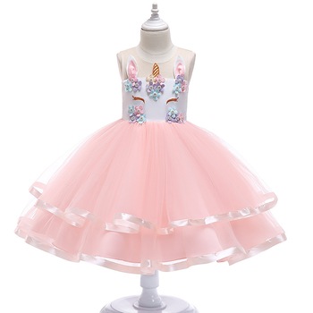 Rochie pentru fete, Model Unicorn, Tip tutu, Bumbac/ Poliester, Roz Rochie pentru fete, Model Unicorn, Tip tutu, Bumbac/ Poliester, Roz