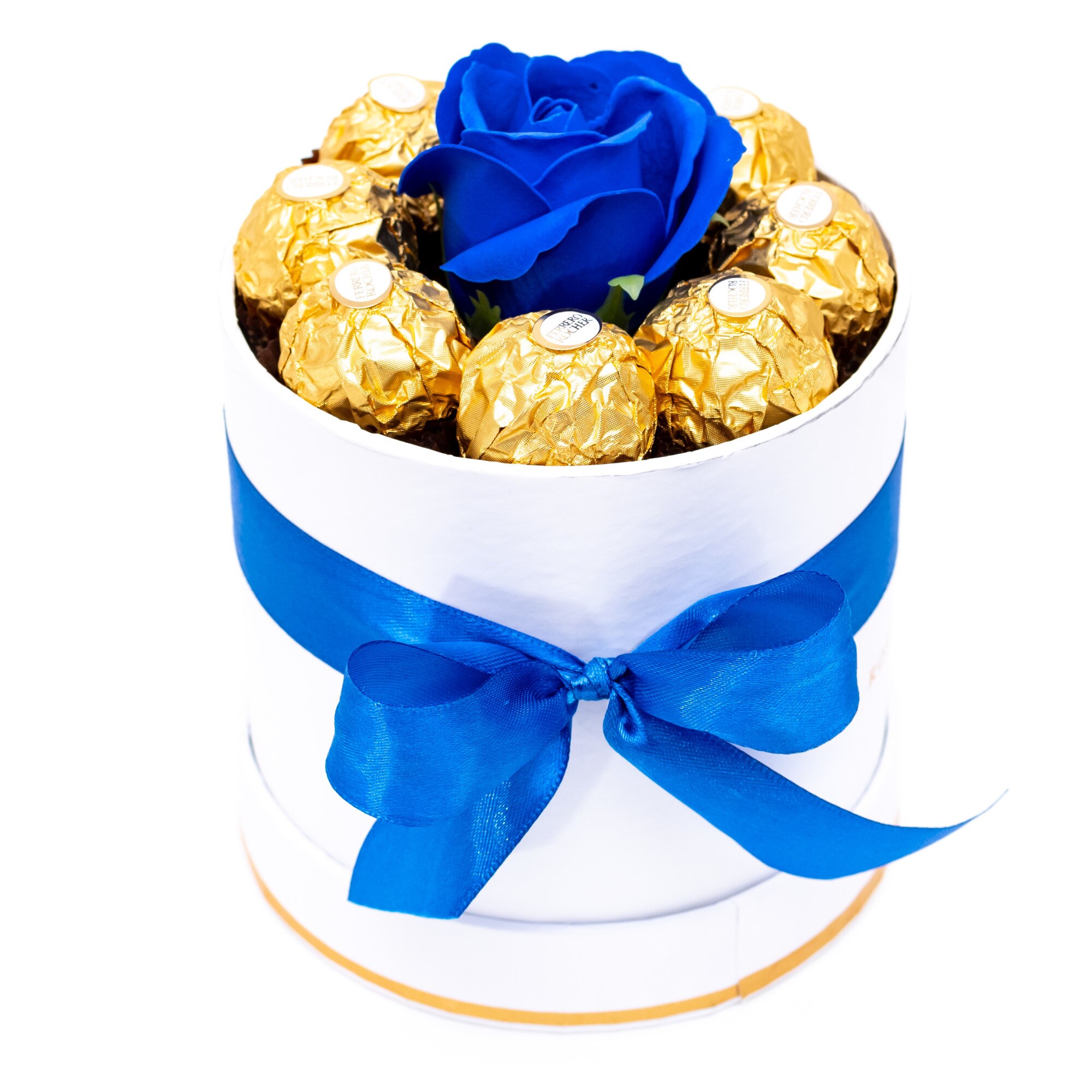Aranjament Floral Ferrero Blue Rose, 1 Trandafir, Colorissima, 15 cm