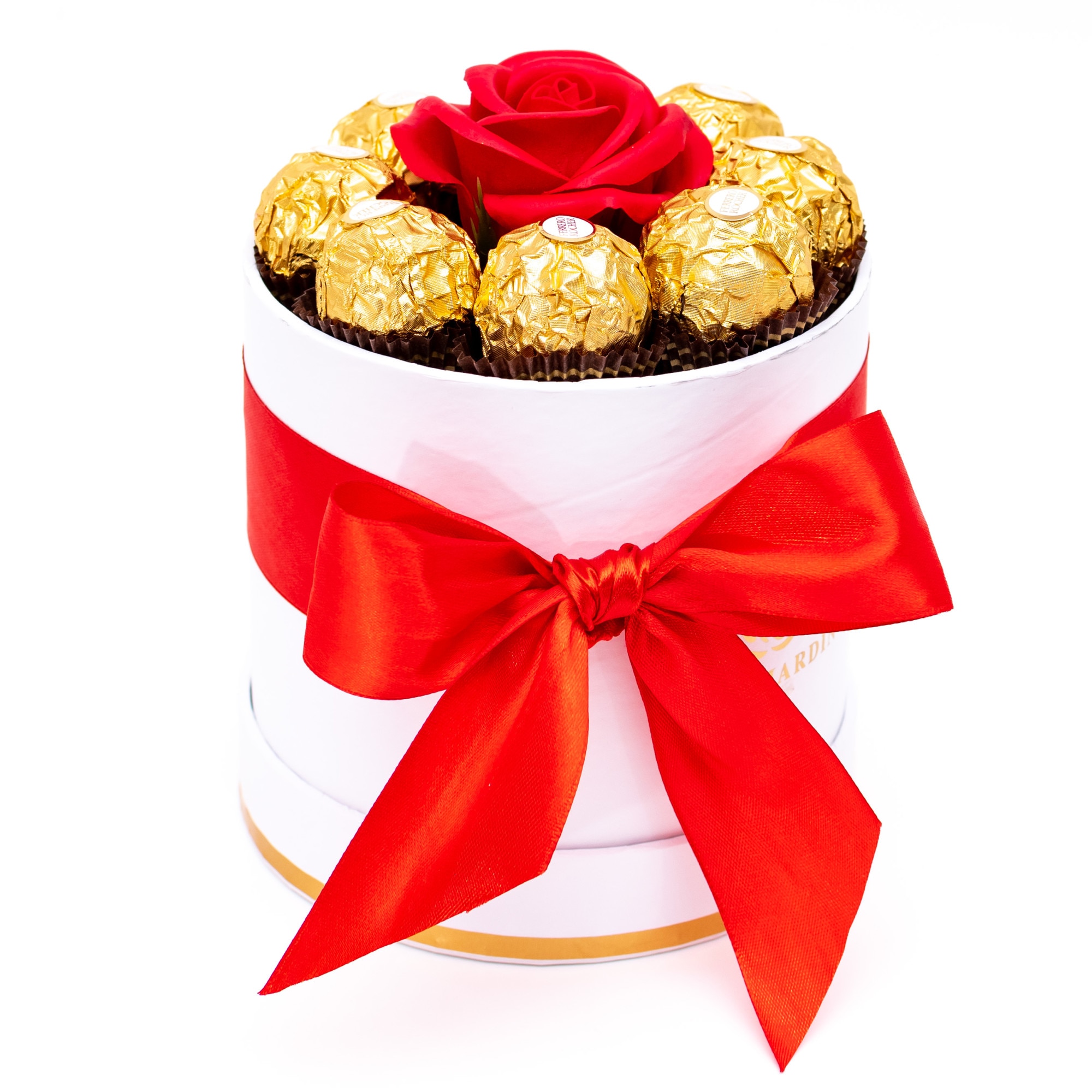 Aranjament Floral Ferrero Red Rose, 1 Trandafir, Colorissima, 15 cm