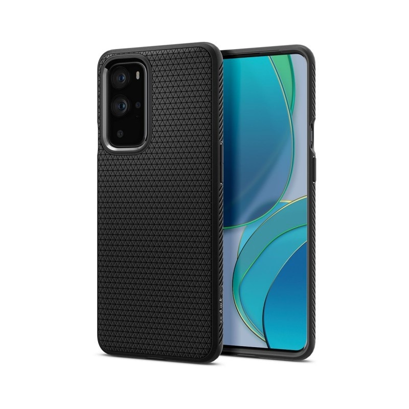 Husa Premium Spigen Liquid Air Compatibila Cu Oneplus 9 Pro, Silicon, Negru