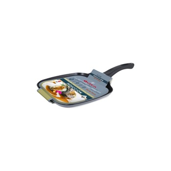 Tigaie Grill cu Suprafata Neteda Quttin Serie Ross Ø 24 cm, Negru Tigaie Grill cu Suprafata Neteda Quttin Serie Ross Ø 24 cm, Negru