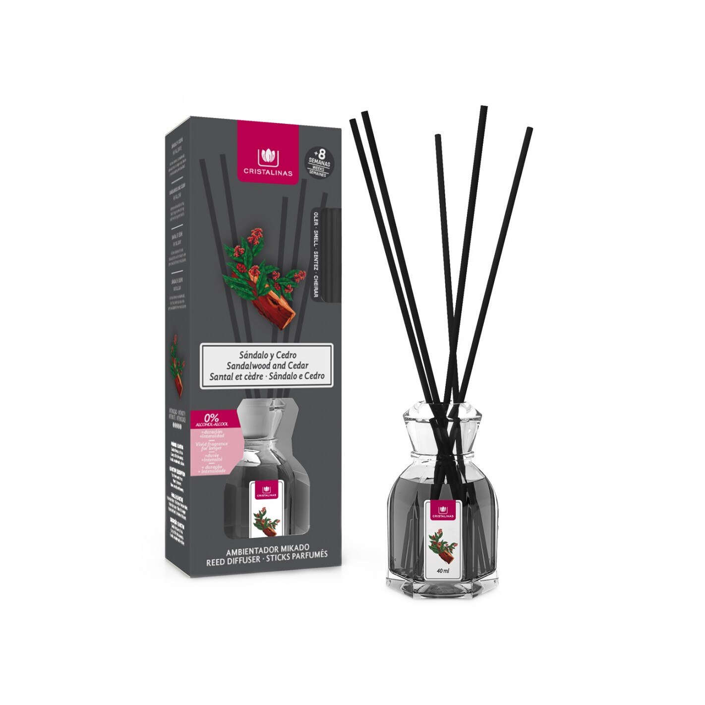 Odorizant 0% alcool Santal & cedru, revitalizant 40 ml, +8 saptamani