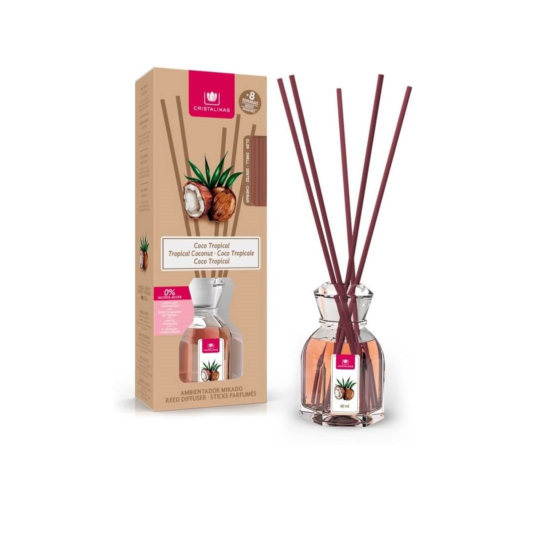 Odorizant camera 0% alcool Cocos tropical, revigorant 40 ml, +8 saptamani