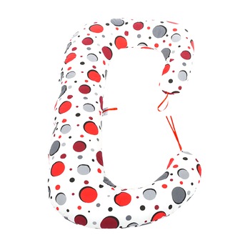 Perna 3 in 1 de gravida si alaptat BabyNeeds Soft Plus, Bulinute Rosii