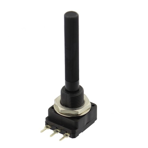 Potentiometru rotativ, 10kΩ, mono, logaritmic, 100mW, PIHER - PC-16 SH10IP06 10KB