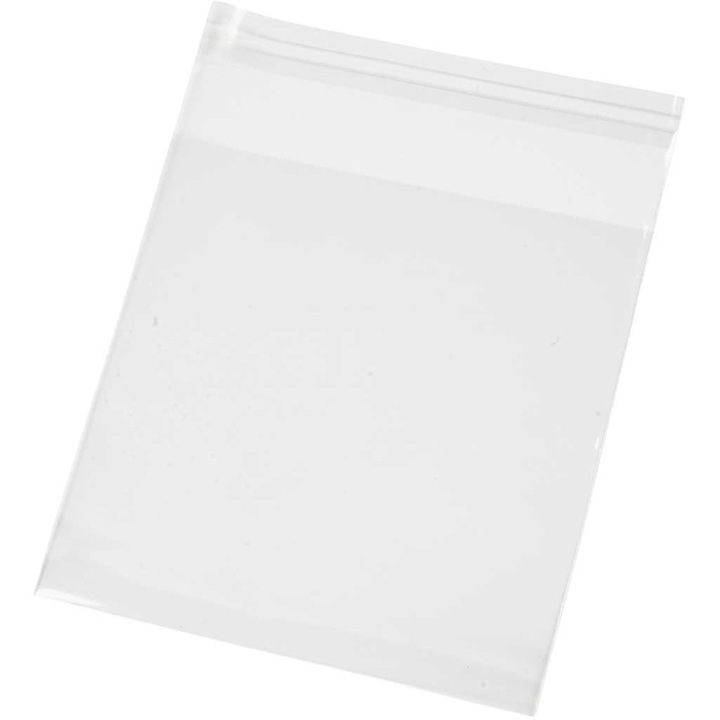 Set 200 pungi alimentare, Celofan, 11.3 x 11 cm, Transparent