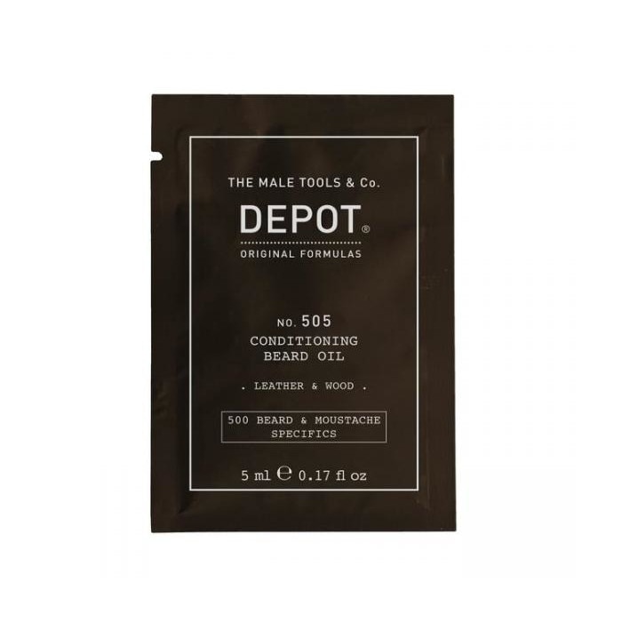 Ulei pentru barba Depot 500 Beard & Mustache Specifics No.505 Conditioning Leather & Wood, 5ml