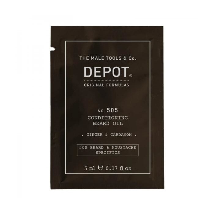 Ulei pentru barba Depot 500 Beard & Mustache Specifics No.505 Conditioning Ginger & Cardamom, 5ml