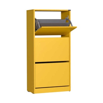 Pantofar Adore, 3 compartimente, capacitate 14 perechi incaltaminte, Galben, 51x119x26 cm Pantofar Adore, 3 compartimente, capacitate 14 perechi incaltaminte, Galben, 51x119x26 cm