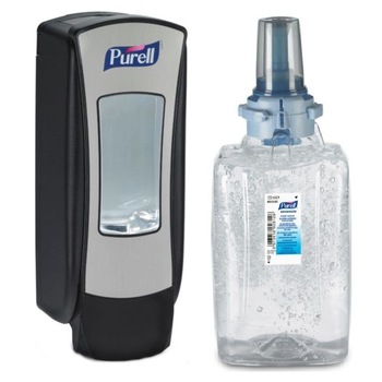KIT Gel dezinfectant Purell Advanced ADX-12 8803, 1200 ml si Dispenser Purell ADX-12 8828, culoare crom/negru KIT Gel dezinfectant Purell Advanced ADX-12 8803, 1200 ml si Dispenser Purell ADX-12 8828, culoare crom/negru