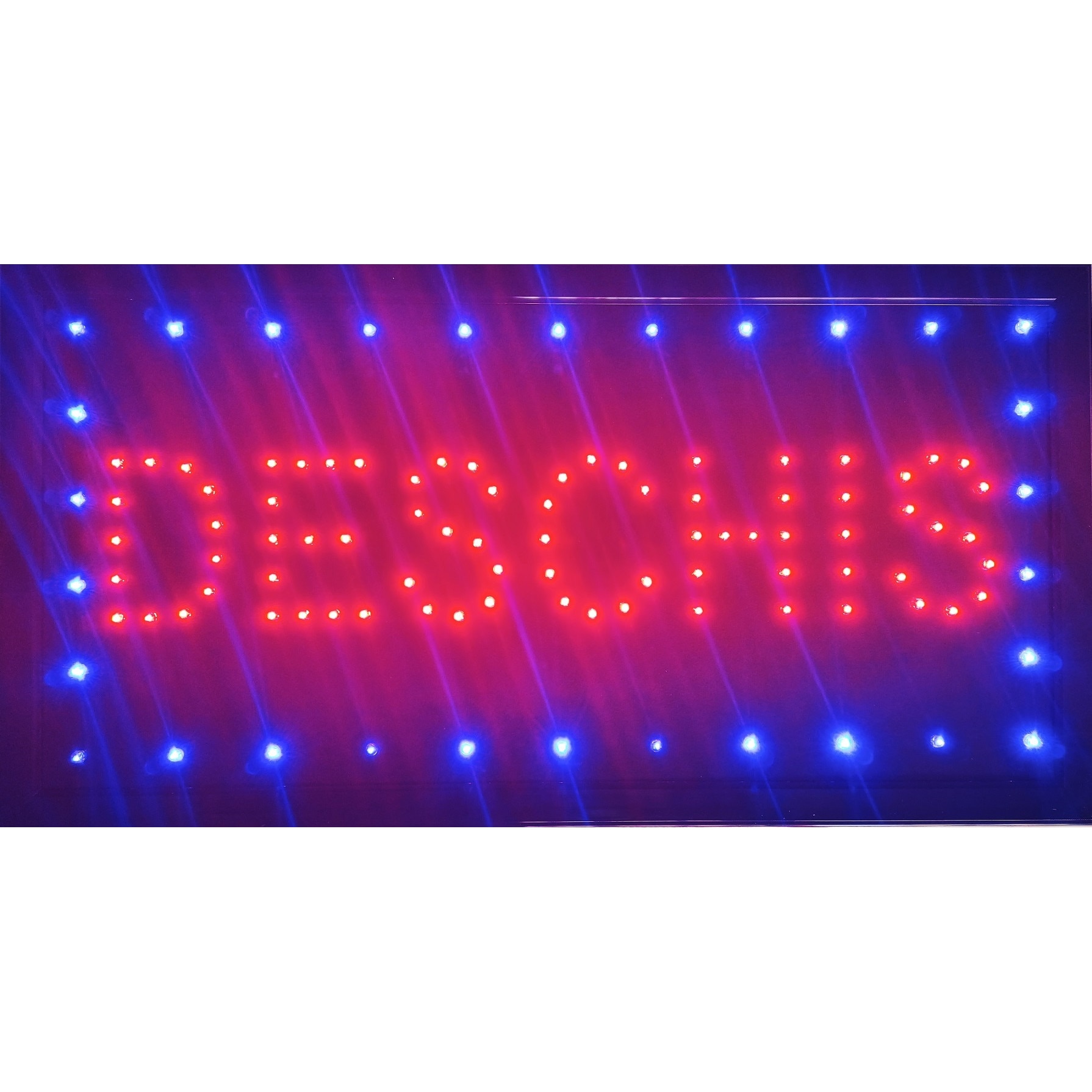Reclama Luminoasa, Ledstar, Deschis, de interior, rosu cu albastru, 50x25cm