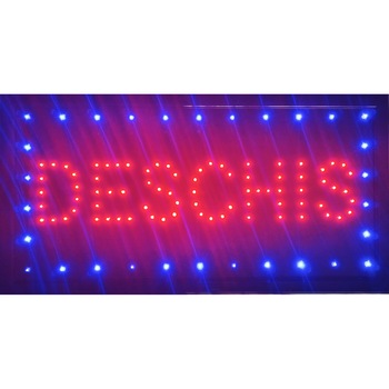 Reclama Luminoasa, Ledstar, Deschis, de interior, rosu cu albastru, 50x25cm Reclama Luminoasa, Ledstar, Deschis, de interior, rosu cu albastru, 50x25cm