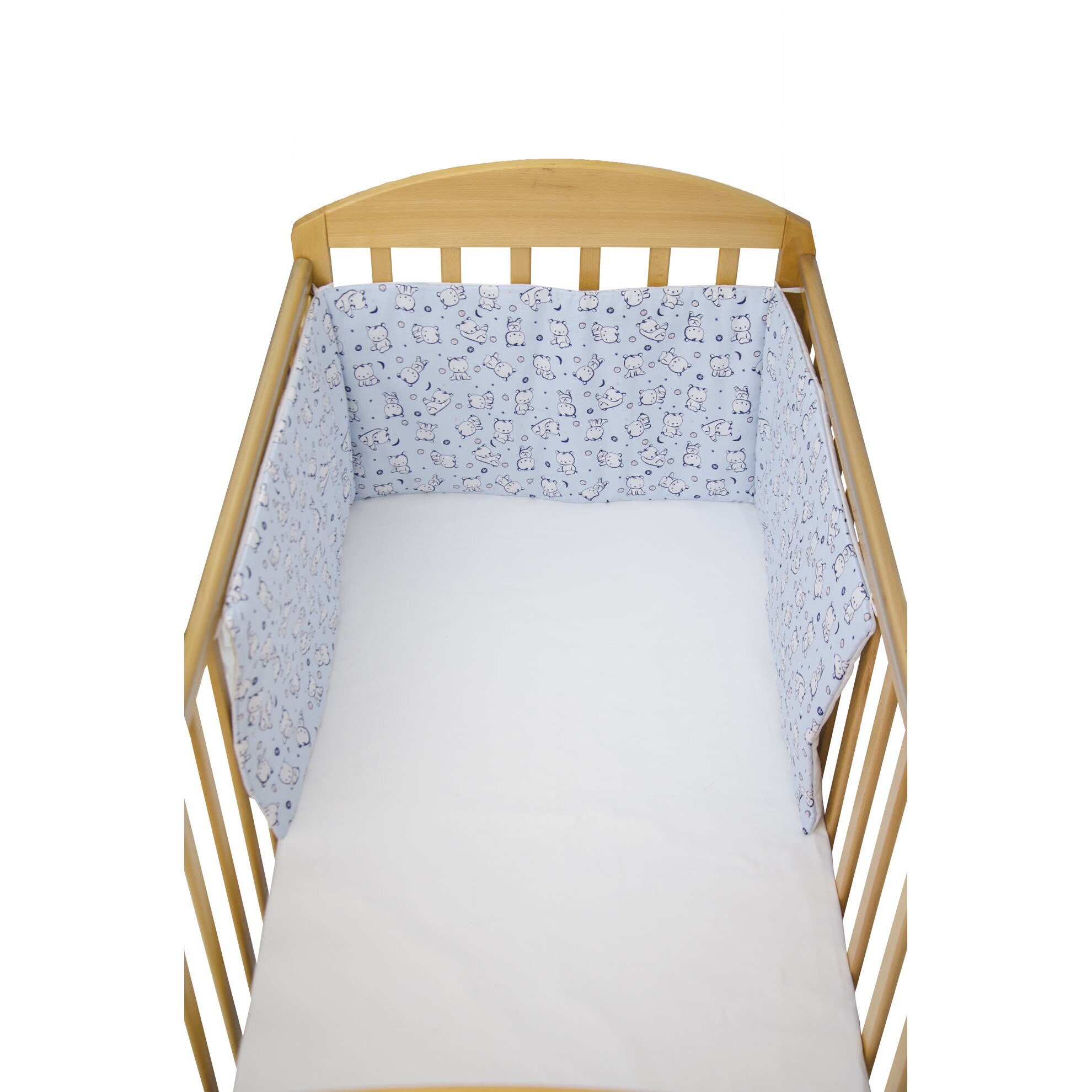 Set protectii patut 60 x 120 cm Baby Bear albastru