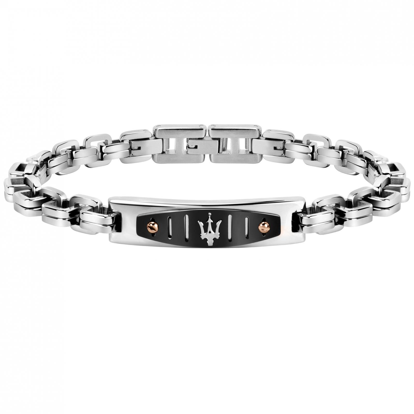 Bratara Maserati JM419ARY02, Argintiu, Negru