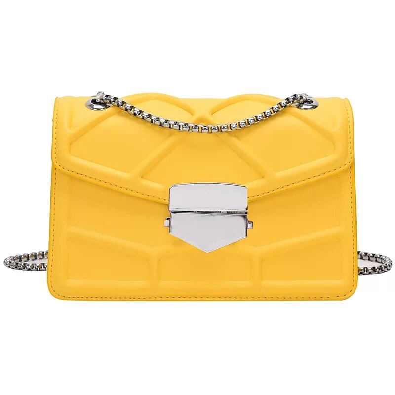 Geanta Dama Galben Luxury cu lant metalic ZG007