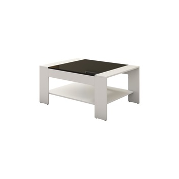 Masa cafea, Cb, Twister, Alb, Negru, 110x68x45 cm Masa cafea, Cb, Twister, Alb, Negru, 110x68x45 cm