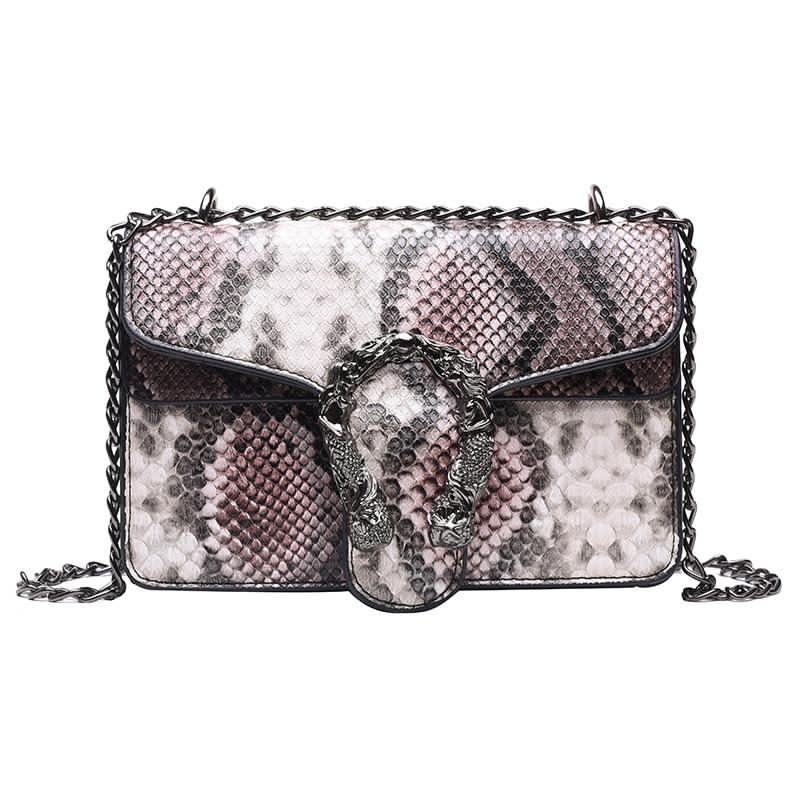 Geanta Dama Print Animale Multicolor Luxury cu lant metalic ZG006-3