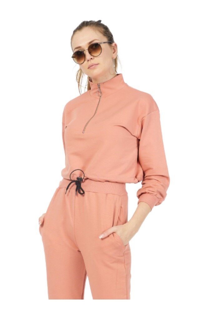 Trening de dama maneca lunga, Adrom, Roz