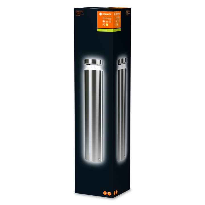 Stalp Led Ledvance Endura Style Cylinder, 50 cm, 6W, lumina calda (3000K), 360lm, IP44, Otel
