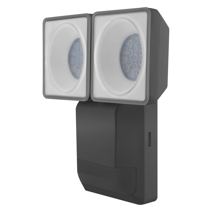 Ledvance Endura Pro Spot Sensor kültéri fali lámpa, 8W, fényhőmérséklet 4000K, 1500lm, IP 55 védettség, fény/mozgásérzékelő, polikarbonát, antracitszürke