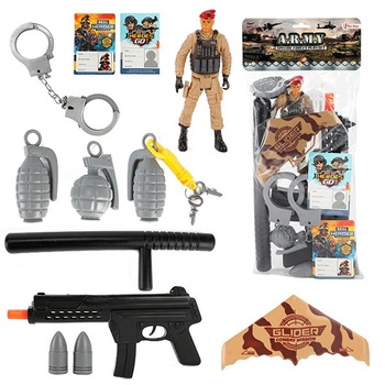 Set soldat, Toi Toys, 10 accesorii Set soldat, Toi Toys, 10 accesorii