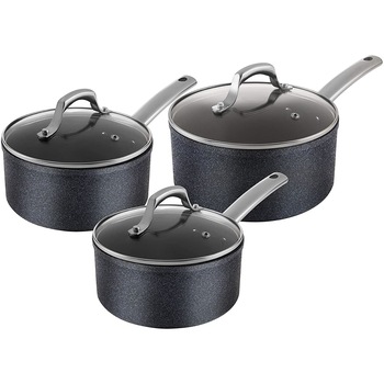 Set 3 cratite cu 5 straturi truestone Tower T800030, cu capace de sticla, diametru 16,18,20 cm, potrivite pentru toate sursele de caldura Set 3 cratite cu 5 straturi truestone Tower T800030, cu capace de sticla, diametru 16,18,20 cm, potrivite pentru toate sursele de caldura