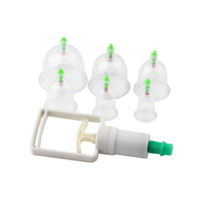 Aparat vacuum pentru terapie, 6 ventuze, pompa inclusa