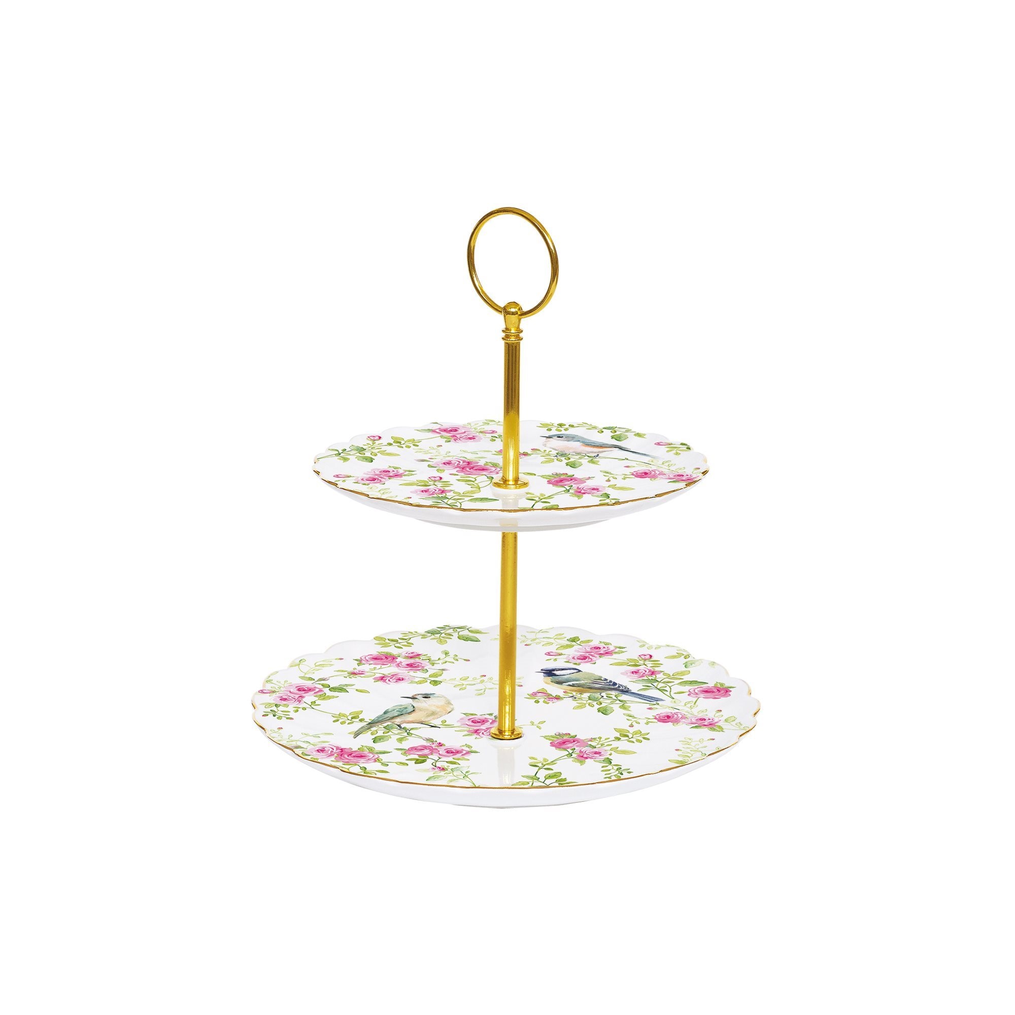 Platou prajituri, 2 niveluri, portelan, 16 cm/21 cm 