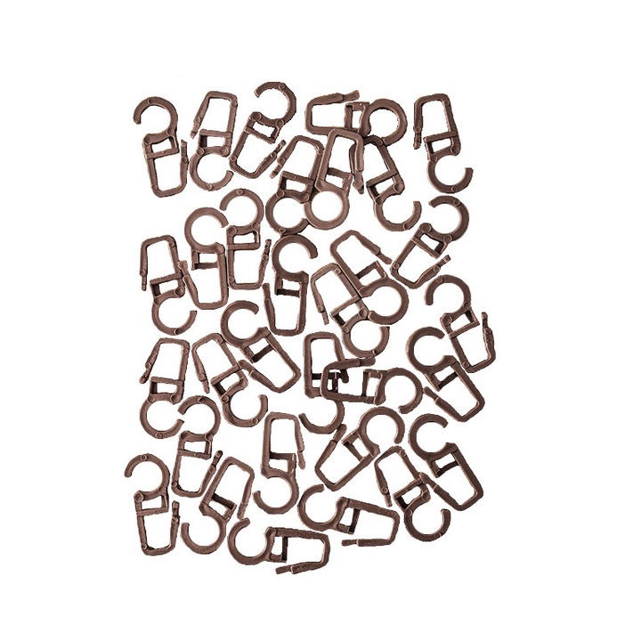 Set de 100 carlige mari , culoare Maro inchis, pentru inele din metal sau plastic
