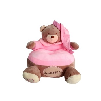 Fotoliu din plus pentru copii Ursulet Roz, PERSONALIZAT Fotoliu din plus pentru copii Ursulet Roz, PERSONALIZAT