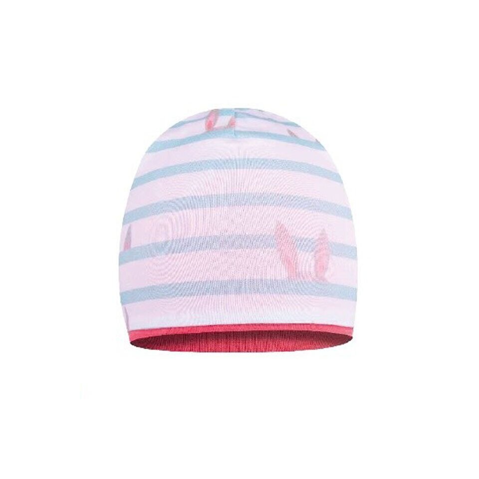 Fes, iepuras, alb cu dungi turcoaz 50-52 cm