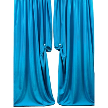 Set 2 draperii MASTEL 100x245cmx2 culoare turcoaz model catifelat uni