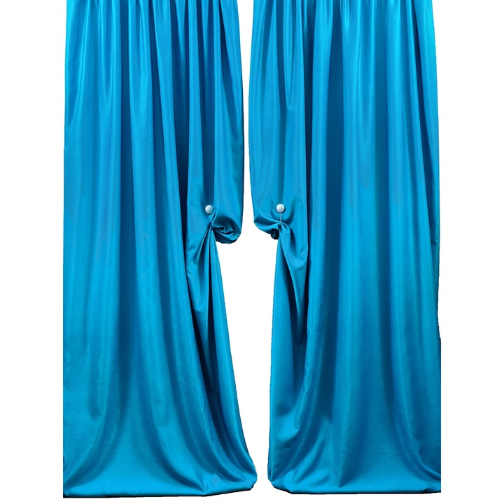 Mastel 2 darabos függöny szett, 350x245cmx2, türkiz, bársony uni modell