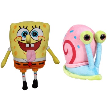 Set 2 jucarii din plus SpongeBob 16 cm si Gary 15.5 cm Set 2 jucarii din plus SpongeBob 16 cm si Gary 15.5 cm