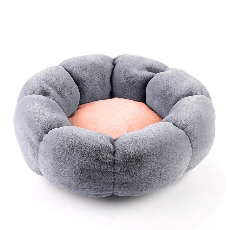 Culcus captusit pentru caini si pisici 70cm marimea XL Grej/Roz