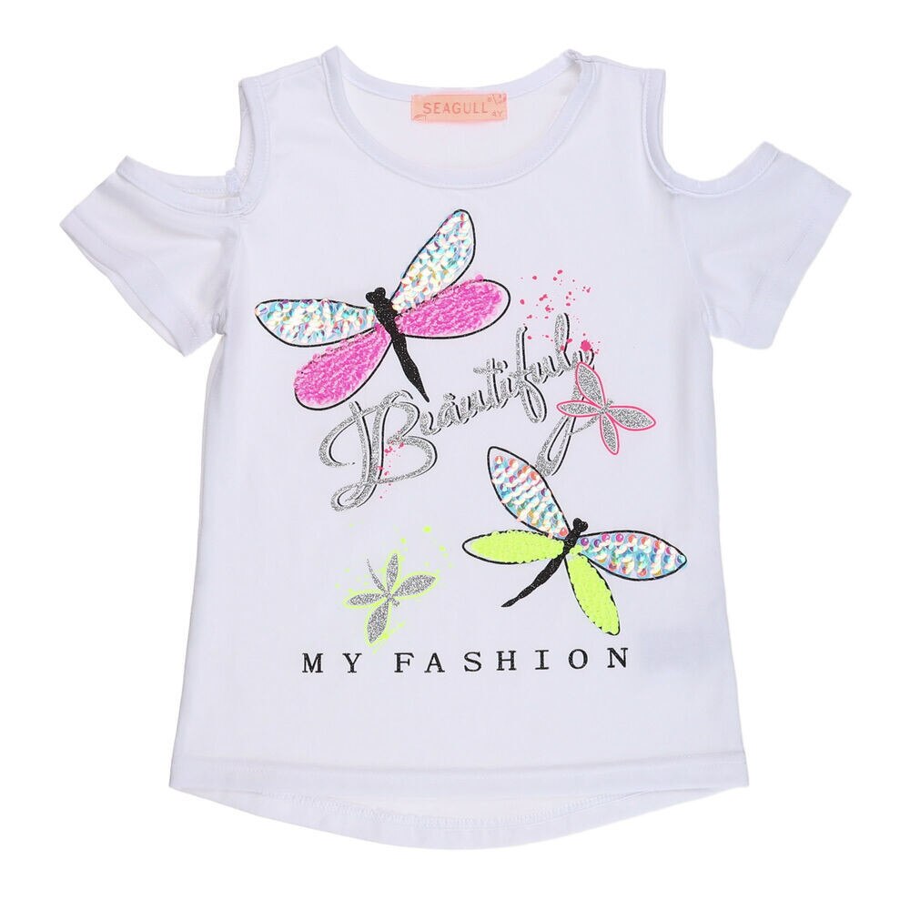 Tricou Seagull cu umeri decupaje, Alb