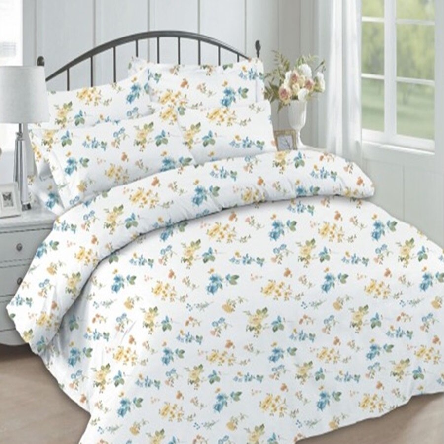 Lenjerie de pat dublu, 4 piese, bumbac 100%, DELUXE Pucioasa, Iria