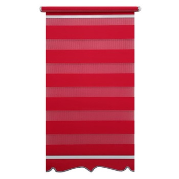 Jaluzea tip Rulou textil MINI cu Terminatie Decorativa,Deko Design,Rolete Zebra Day & Night Luxury High Quality, 100x200cm,ZW22,culoare rosu,accesorii albe Jaluzea tip Rulou textil MINI cu Terminatie Decorativa,Deko Design,Rolete Zebra Day & Night Luxury High Quality, 100x200cm,ZW22,culoare rosu,accesorii albe