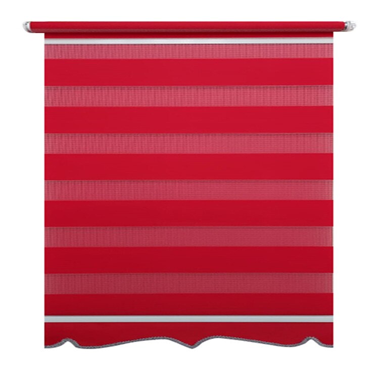 Jaluzea tip Rulou textil MAXI cu Terminatie Decorativa,Deko Design,Rolete Zebra Day & Night Luxury High Quality, 190x160cm,ZW22,culoare rosu,accesorii albe
