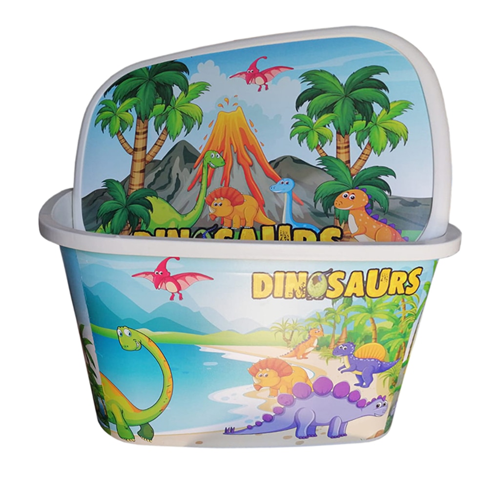 Cutie depozitare cu capac ND, 25 litri, decor dinozauri