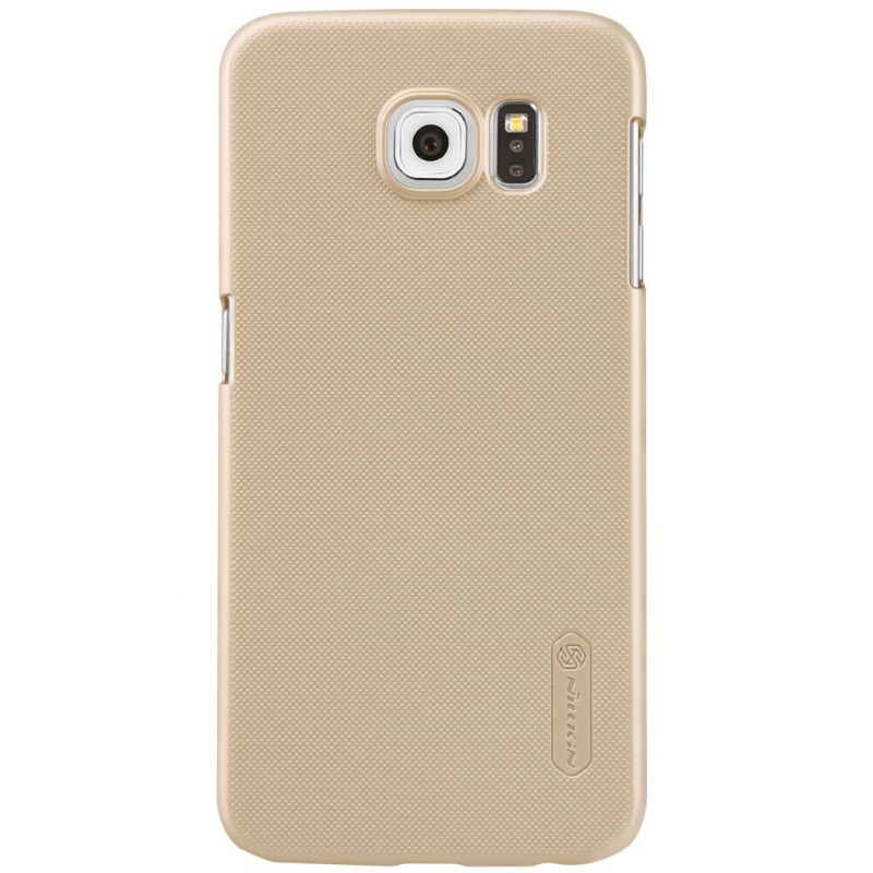 Husa pentru Samsung S6 - plastic slim, mat, texturat, flexibil, protectie spate, Nillkin Frosted iShield, Aurie