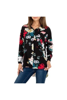 Camasa dama, casual, imprimeu floral, neagra - M Camasa dama, casual, imprimeu floral, neagra - M