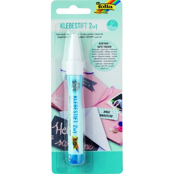 Lipici stick 2 in 1 pentru hartie, metal, plastic si sticla Folia Lipici stick 2 in 1 pentru hartie, metal, plastic si sticla Folia