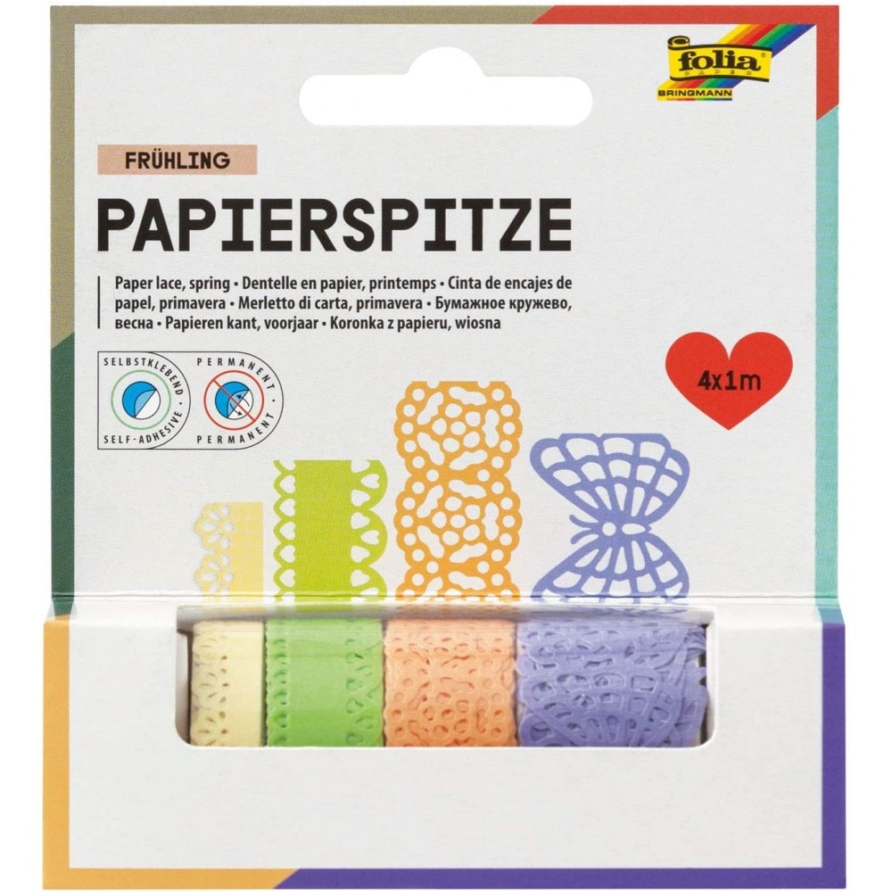 Banda decorativa autoadeziva perforata, set 4 role Butterfly, Folia