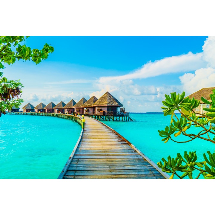 Стикер тапет Pontoon Maldives Islands, 250 x 200 см