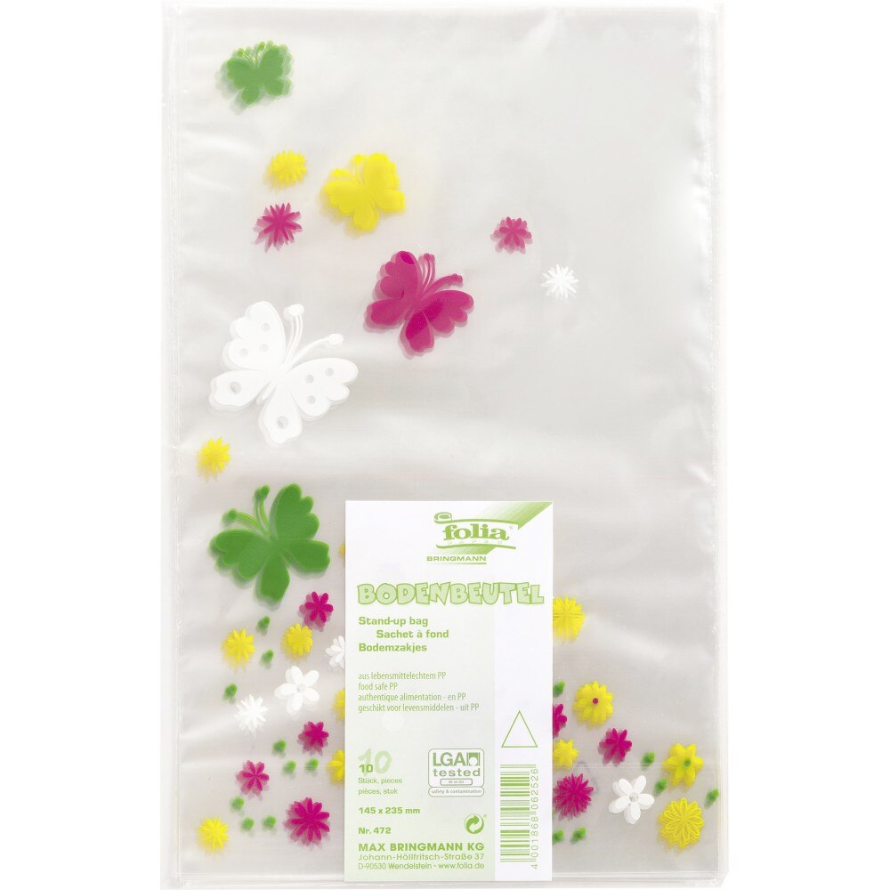 Punga transparenta cu imprimeuri, set 10 bucati 14.5x23.5 cm, Folia