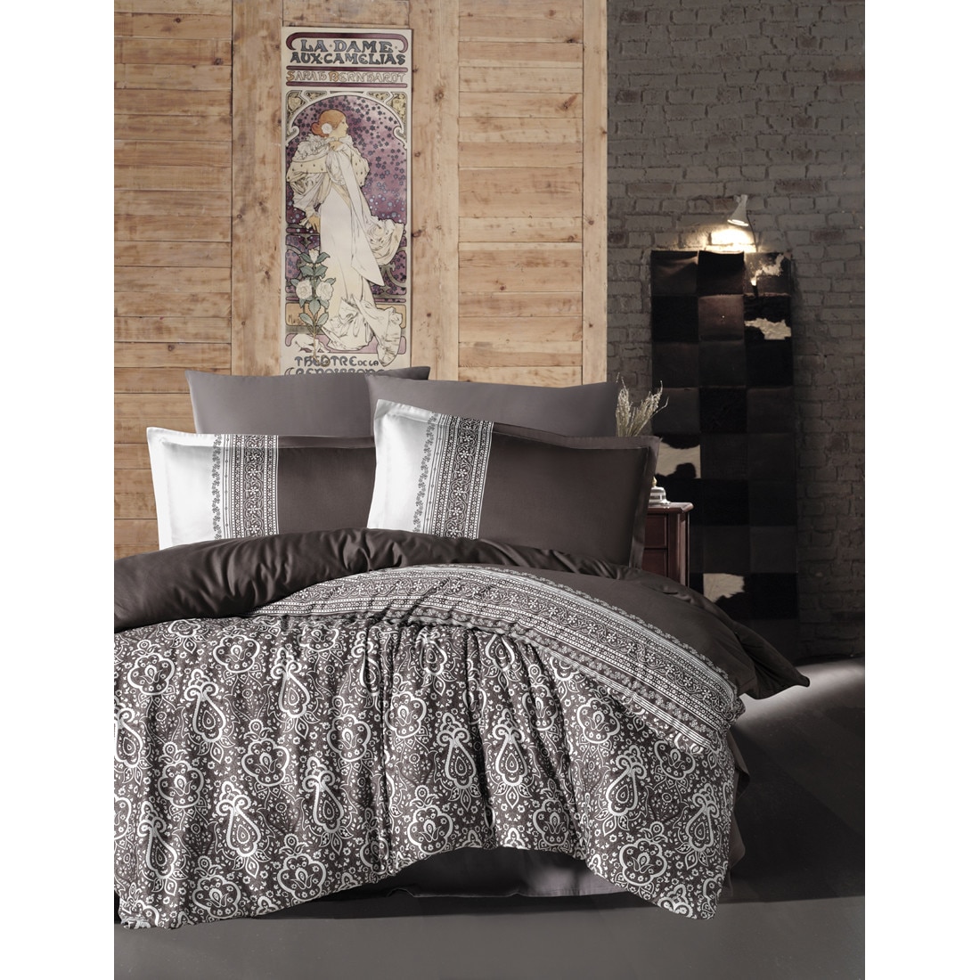 Lenjerie de pat dublu 4 piese, satin de lux, Nobel V2