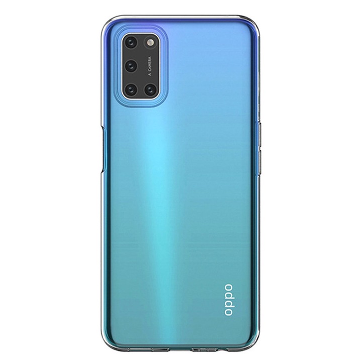 Oppo A92 tok – szilikonzselé, Gekko UltraSlim (0,3 mm) – átlátszó, iShield®