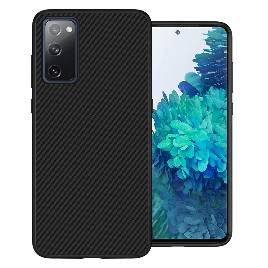 Husa Carbon Skin pentru Samsung Galaxy S20 FE - Silicon, ultraslim, fibra sintetica, suprafata mata - Gekko Mobile®