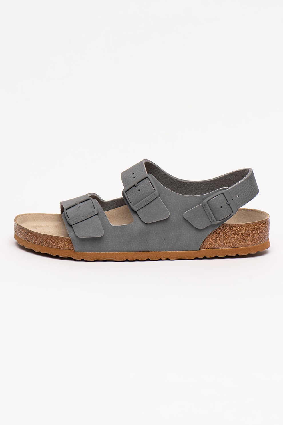 Birkenstock, Sandale regular fit de piele ecologica cu brant ergonomic Milano BS
